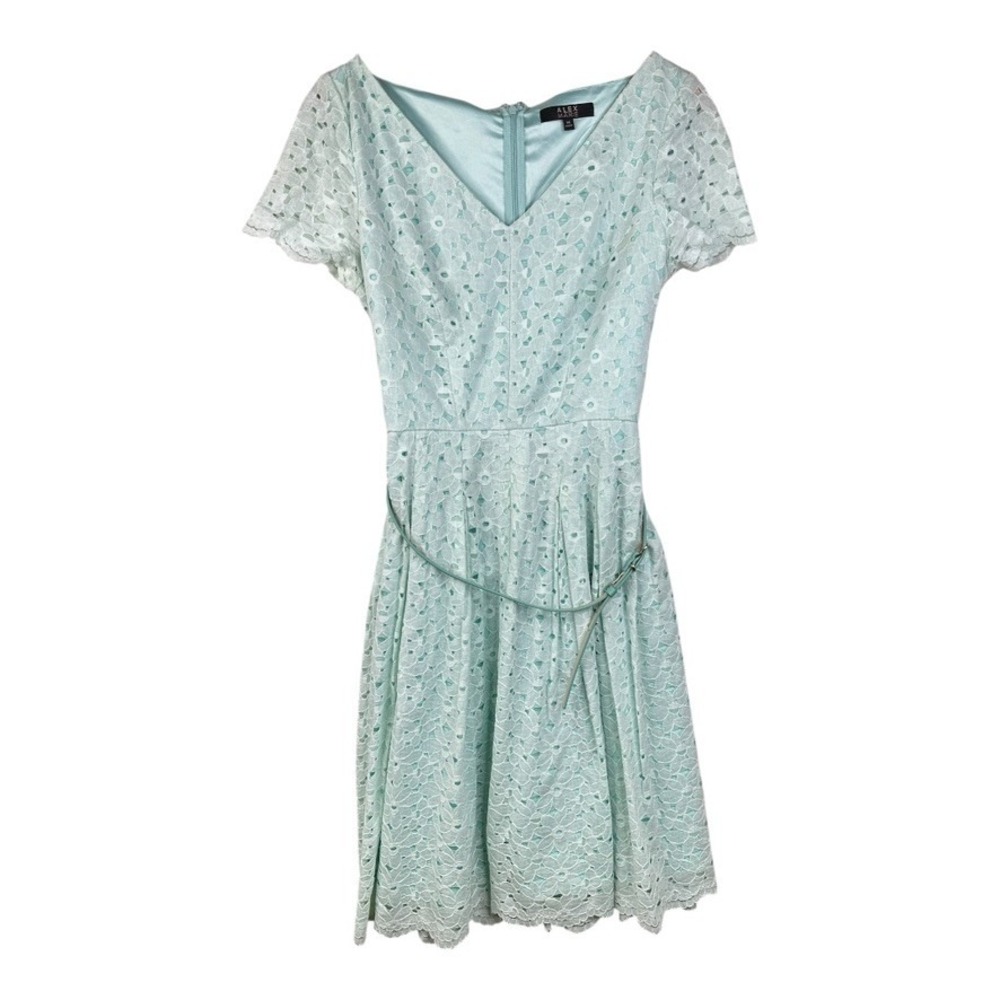 Alex Marie Womens Lace A-Line Dress Light Green Size 14‎